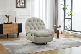 RESIGILAT- Fotoliu Recliner, suport picioare extensibil, Piele Ecologica, Bej