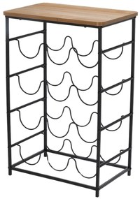 Suport pentru 12 sticle de vin, metal, 46x26x60 cm, maro
