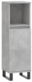 831568 vidaXL Dulap de baie, gri beton, 30x30x100 cm, lemn prelucrat