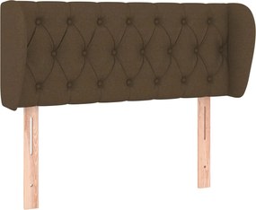vidaXL Tăblie de pat cu aripioare maro închis 93x23x78/88 cm textil