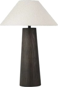 Lampa de masa din furnir maro si tesatura boucle MOKU