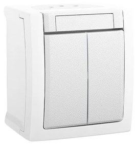 Intrerupator dublu IP54 Pacific Panasonic, PT, alb