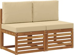 vidaXL 2 Bucată Canapea Medie pentru Exterior Lemn Solid de Acacia