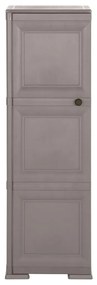 340605 vidaXL Dulap din plastic, 40x43x125 cm, gri, design de lemn