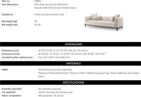 Canapea confortabila design LUX Brannan, Boucle chalk white