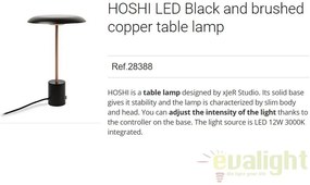Veioza LED design deosebit HOSHI negru/cupru 28388