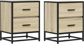 vidaXL Noptiere, 2 buc., stejar sonoma, 40x31x50 cm, lemn compozit