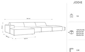 Colțar bej cu tapițerie bouclé (pe partea stângă) Jodie – Micadoni Home