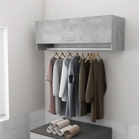 808237 vidaXL Șifonier, gri beton, 100x32,5x35 cm, PAL