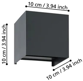 Aplică LED Eglo 901049 VALMONTONE 2xLED/1,5W/230V 3000K negru