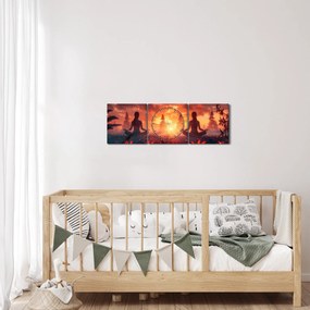 Tablou - Yoga în natură (cu ceas) (90x30 cm)