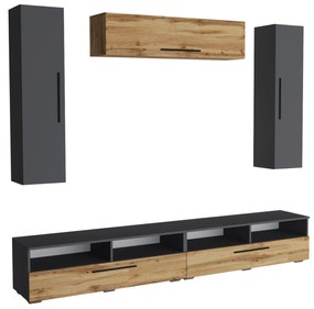 Living haaus Haga V19, Antracit/Stejar Wotan, L 240 cm