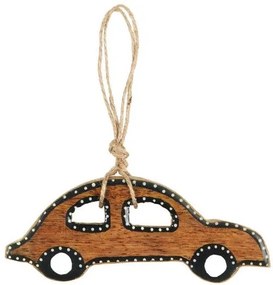 IB Laursen Ornament de agățat din lemn de mango CAR maro
