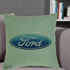 Perna Personalizata cu emblema Ford, 40x40 cm, Verde, Husa Detasabila, Perna Inclusa, BEKZ®