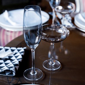 Pahare de şampanie, set de 6, 280 ml, gri deschis fumuriu, LILO TIP 2