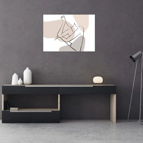 Tablou - Femeie corp linie de artă N⁰1 (70x50 cm)