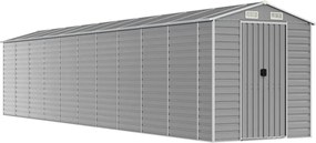 vidaXL Șopron de grădină gri deschis 191x895x198 cm, oțel galvanizat
