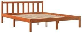 844810 vidaXL Cadru de pat, maro ceruit, 150x200 cm, lemn masiv de pin
