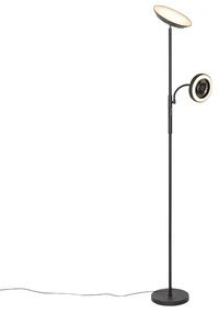 Lampa de podea cu ventilator negru cu LED 2700K - 4000K - Dores