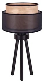 Lampă de masă WOOD Duolla BOHO 1xE27/15W/230V d. 25 cm negru/bej