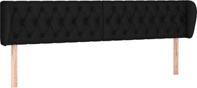 vidaXL Tăblie de pat cu aripioare negru 183x23x78/88 cm textil