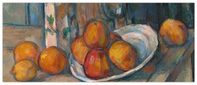 Tablou - Paul Cézanne, Still Life with Milk Jug and Fruit, reproducere (120x50 cm)