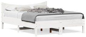 844730 vidaXL Cadru de pat, alb, 120x200 cm, lemn masiv de pin