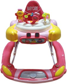 Premergator cu sistem de balansare Baby Care™ Bunny, cu sistem de balansare, 8 Roti ,Pliabil, Cu Melodii, Roz