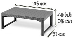 Canapea de colț relaxantă Corfu cu masă Lyon, maro