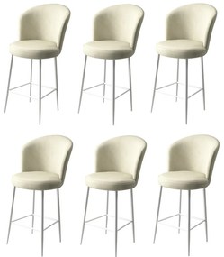 Set de scaune de bar Fora Cream and White, 6 buc., 6 buc.