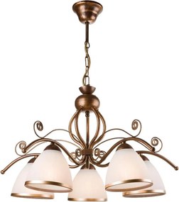 Candelabru cu lanț RETRO II 5xE27/60W/230V bronz patinat