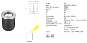 Spot LED incastrabil de exterior decorativ IP67 Lino B
