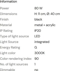 Plafoniera LED design circular Aruba 60cm negru
