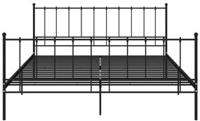 Cadru de pat, negru, 140x200 cm, metal Negru, 140 x 200 cm