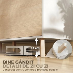 HOMCOM Bufet cu Uși Soft-Close 120 cm, Lemn și Alb | Aosom Romania