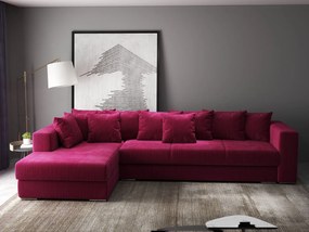 Colțar extensibil dumonde cu ladă de depozitare si sezut confortabil din spuma high-density, Gloria Zoom Red 320x183 cm