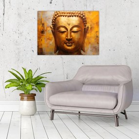 Tablou pe sticlă - Buddha, pictură în ulei (70x50 cm)