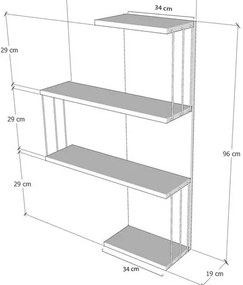Raft alb-în culoare naturală etajat cu aspect de lemn de pin 64 cm Cambel – Kalune Design
