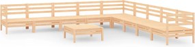vidaXL Set mobilier de grădină, 10 piese, lemn masiv de pin