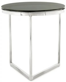 Masuta de cafea rotunda din sticla Wynona 40x40x42 cm negru/argintiu