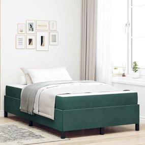 vidaXL Cadru de pat Altele Verde închis și alb 120 x 190 cm Catifea