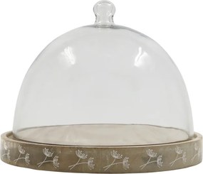 Tava din lemn de mango, cu capac din sticla, H25/D30cm, Dome