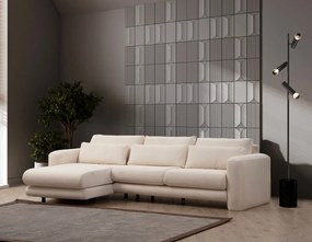 Coltar Lily crem plusat pe stanga