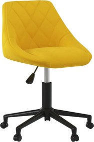 vidaXL Scaun de masă pivotant, galben muștar, catifea