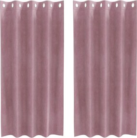 vidaXL Perdele opace 2 pcs Roz închis 140 x 175 cm Catifea