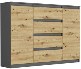 Comoda spațioasă R-140-S4 - diferite variante de culori antracit mix artisan