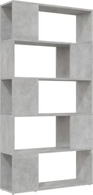 vidaXL Bibliotecă/Separator cameră, gri beton, 80x24x155 cm, PAL