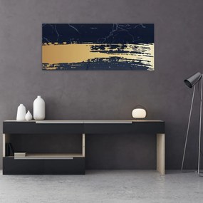 Tablou - Albastru și aur abstracție N⁰2 (120x50 cm)