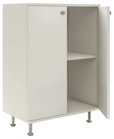 Corp Baie Zaria, 2 Usi, Alb lucios/Alb, MDF, L 60 x l 35 x H 85 cm