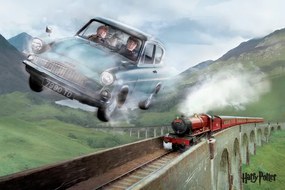 XXL Poster Harry Potter - Flying Ford Anglia, (120 x 80 cm)